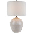 Chevronne Ceramic Table Lamp With Linen Shade