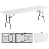 245cm Outdoor Portable Folding Table with HDPE Tabletop-White