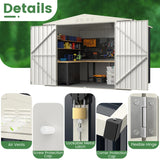 7.5 x 6.3 FT Metal Outdoor Storage Shed with Lockable Door-Gray