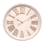 White Wash Clock With Wooden Numerals