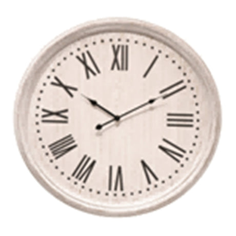 White Wash Clock With Black Numerals
