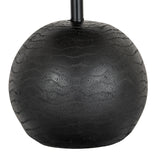 Black Cannon Table Lamp With Hessian Shade