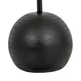 Black Cannon Floor Lamp With Hessian Shade