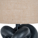 Black Knot Table Lamp With Hessian Shade