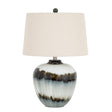 Midnight Shadows Squat Table Lamp With Linen Shade