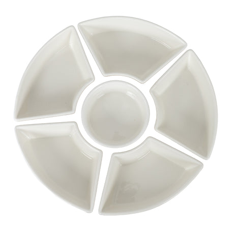 Acacia Lazy Susan including Ceramic Serving Bowls