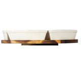 Acacia Lazy Susan including Ceramic Serving Bowls