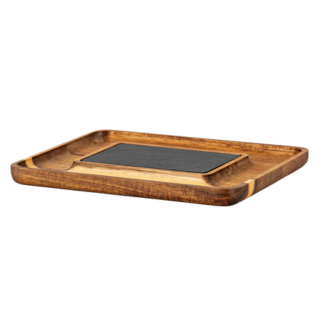 Acacia Serving Tray with Slate