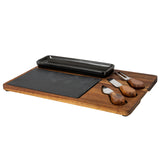 Acacia Cheese Board Set With Grey Bowl, Slate and Cutlery