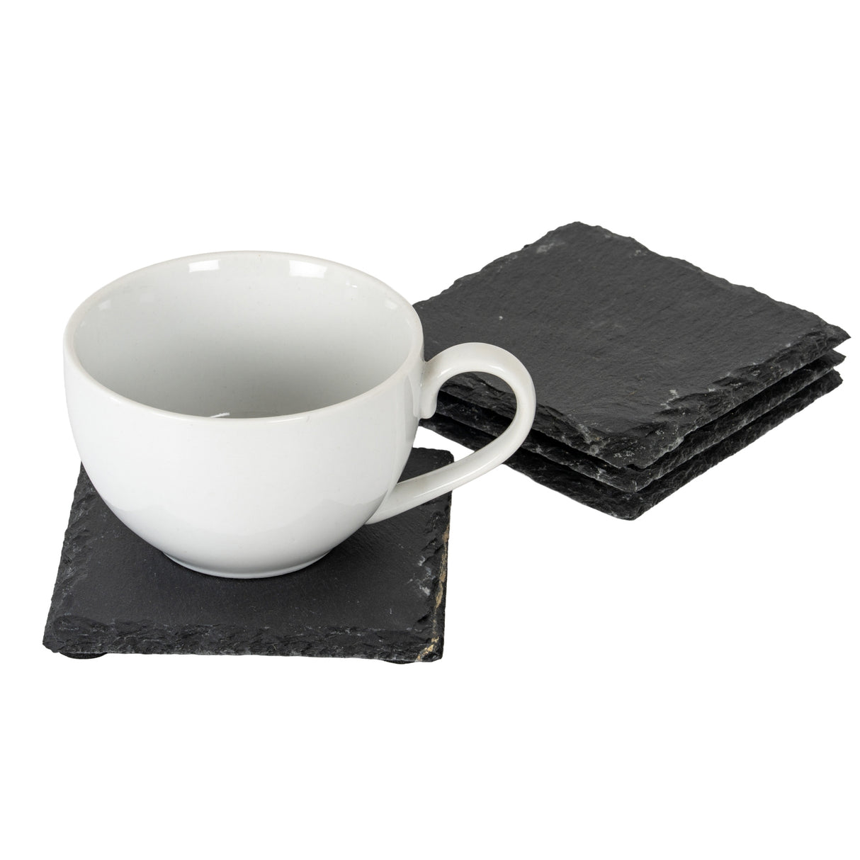 Set of Four Round Slate Coasters
