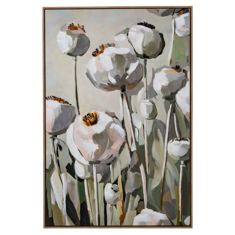 Poppy Heads Hand Painted Canvas in Frame