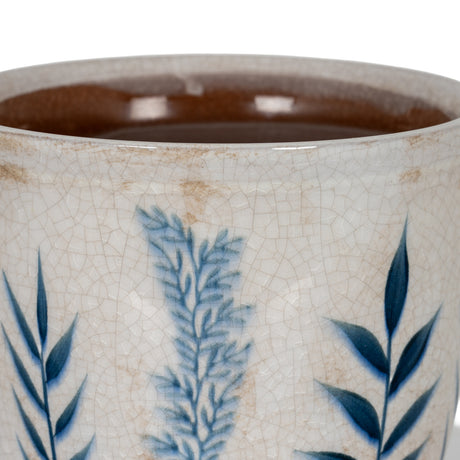 Small Blue Flora Planter Pot