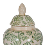 Green Clover Ceramic Ginger Jar
