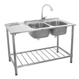 KuKoo Commercial Catering Sink Double Bowl / Left Hand Drainer