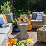 Outdoor Ice Cooler with Height Adjustable Tabletop for Party-Coffee