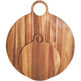 Large Round Acacia Serving Board With Handle