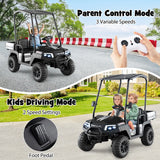 24V Kids Golf Cart 4WD 2 Seater Ride on Car with Dump Bed-Black