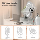 25 CM LED Lighted Makeup Vanity Mirror with Touch Screen-White