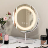 25 CM LED Lighted Makeup Vanity Mirror with Touch Screen-White