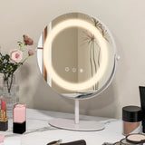 25 CM LED Lighted Makeup Vanity Mirror with Touch Screen-White