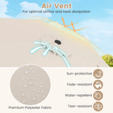 Outdoor Heavy Duty Market Umbrella with Crank Handle and 8 Sturdy Ribs-Beige
