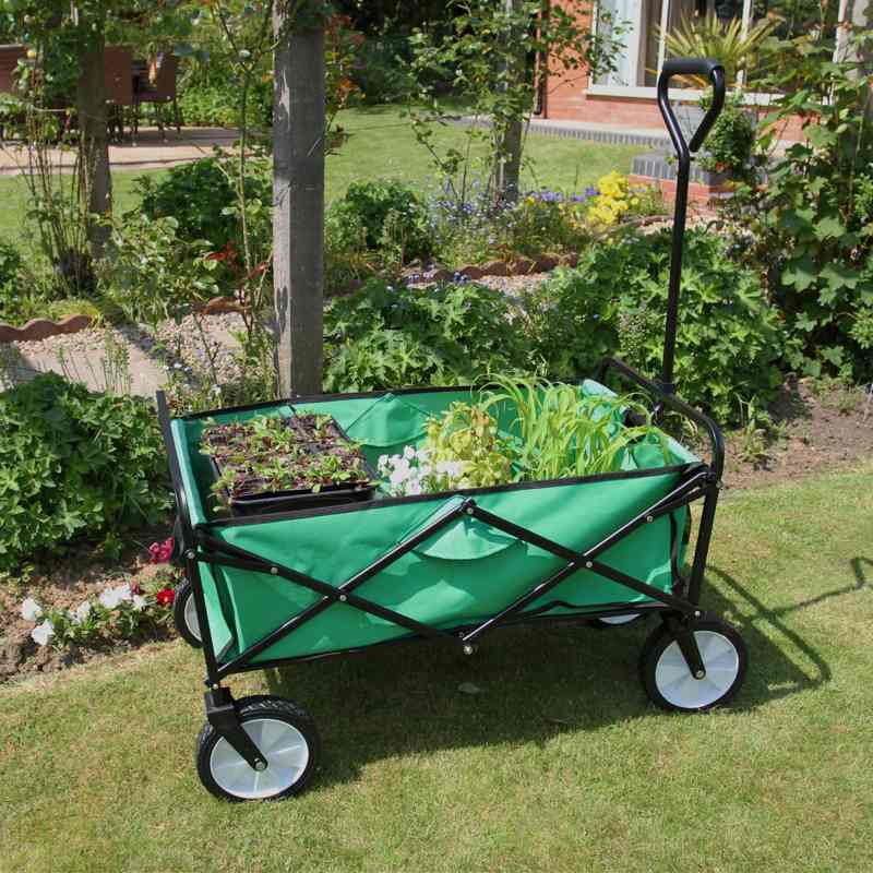 Foldable Garden Cart Green