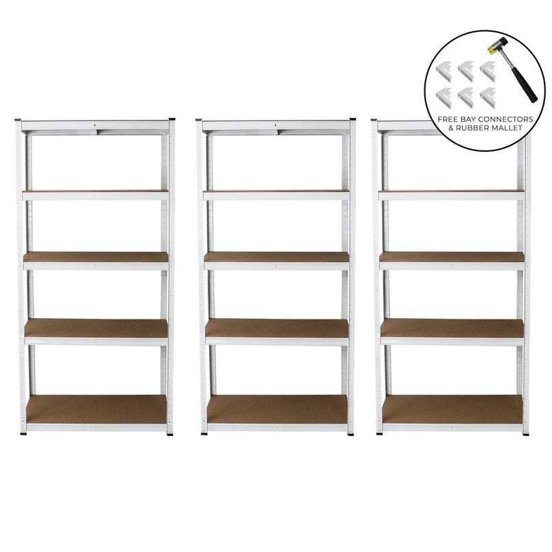 3 x E-Rax White Metal Racking Units