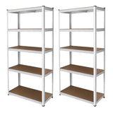 2 x White Racking Units 90 x 40 x 180