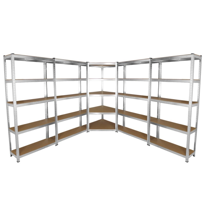 Galwix 90cm Racking Bundle: Corner Shelving and 4 Garage Racking Bays