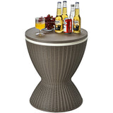 Outdoor Ice Cooler with Height Adjustable Tabletop for Party-Coffee