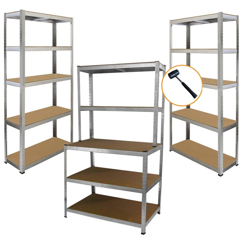 2 x 90cm Galwix & Galwix Workbench Shelving Unit & Mallet