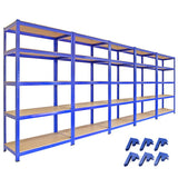 5 x T-Rax 90cm Blue Racking & Bay Connectors