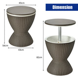 Outdoor Ice Cooler with Height Adjustable Tabletop for Party-Coffee
