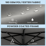 Outsunny 2.6 m Half Garden Parasol with Solar LED Lights, UPF50+ Semi Round Umbrella with 30 Tilt, Crank Handle, Dark Grey