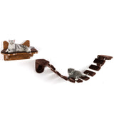 Wall-Mounted Cat Climbing Frame with Ladder Walkway for Indoor Cat