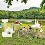 Folding Camping Table with Storage Lower Shelf & Hook & Carry Bag