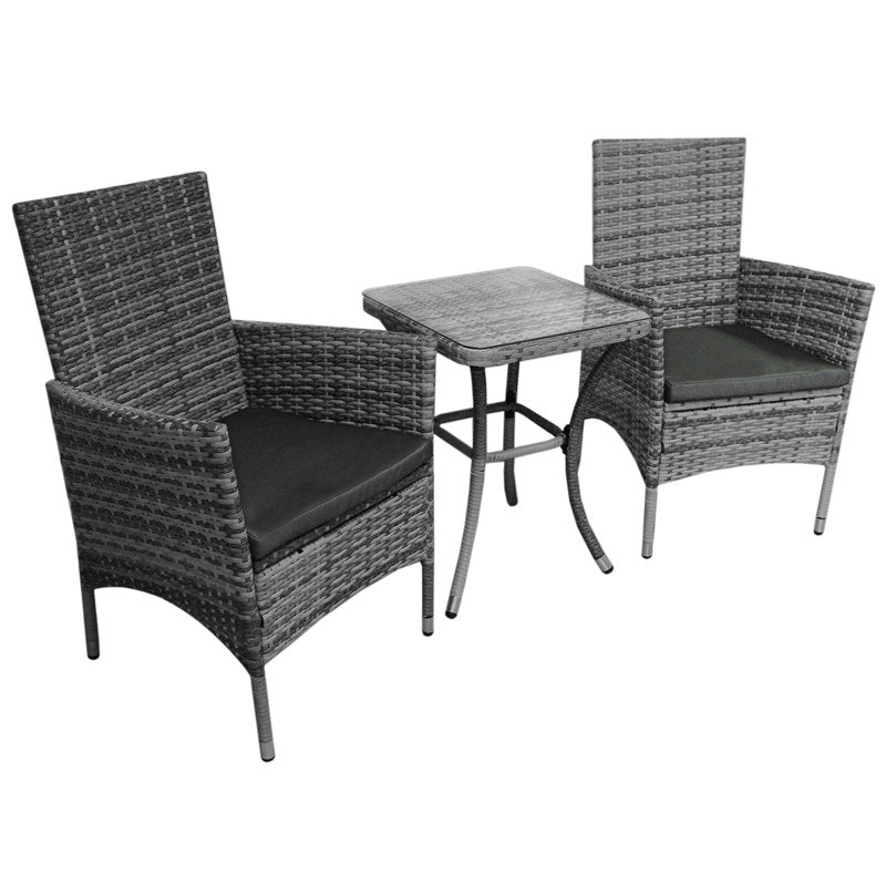 Jard Rattan Bistro Set Grey