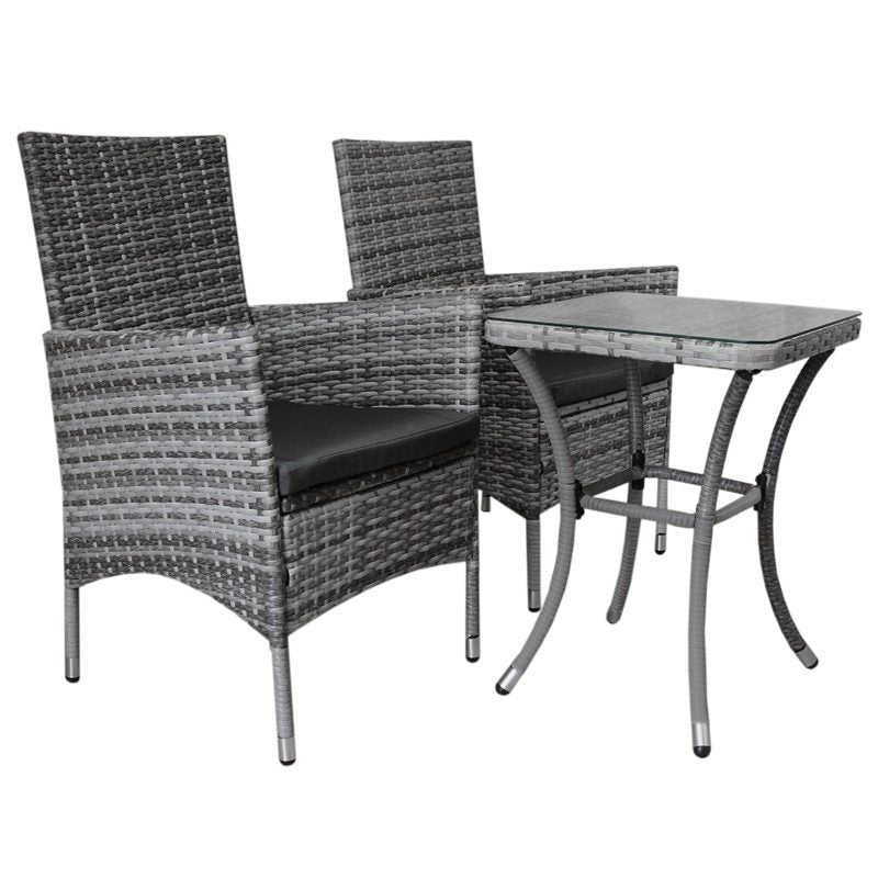 Jard Rattan Bistro Set Grey