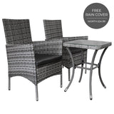 Jard Rattan Bistro Set Grey