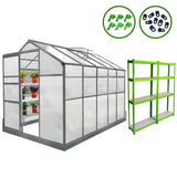 Greenhouse 6ft x 10ft With Base And 2 x Water-Resistant Racks