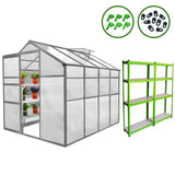 Greenhouse 6ft x 8ft And 2 x Water-resistant Racks