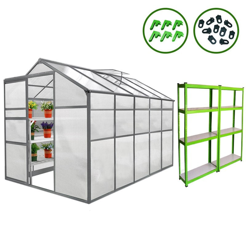 Greenhouse 6ft x 10ft And 2 x Water-resistant Racks