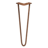 4 x 16" Hairpin Legs - 2 Prong - 12mm - Antique Copper