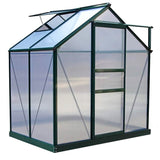 Greenhouse Polycarbonate 6ft x 4ft With Base (Green)