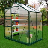 Greenhouse Polycarbonate 6ft x 4ft With Base (Green)