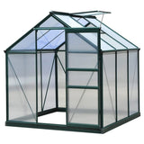 Greenhouse Polycarbonate 6ft x 6ft With Base (Green)