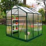 Greenhouse Polycarbonate 6ft x 6ft With Base (Green)