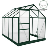 Greenhouse Polycarbonate 6ft x 8ft With Base (Green)