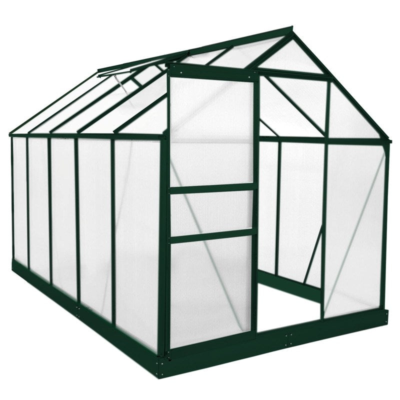 Greenhouse 6ft x 10ft (Green) With Base & Racking