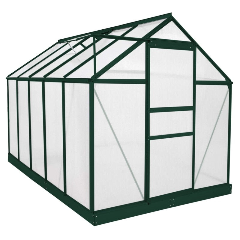 Greenhouse Polycarbonate 6ft x 10ft With Base (Green)